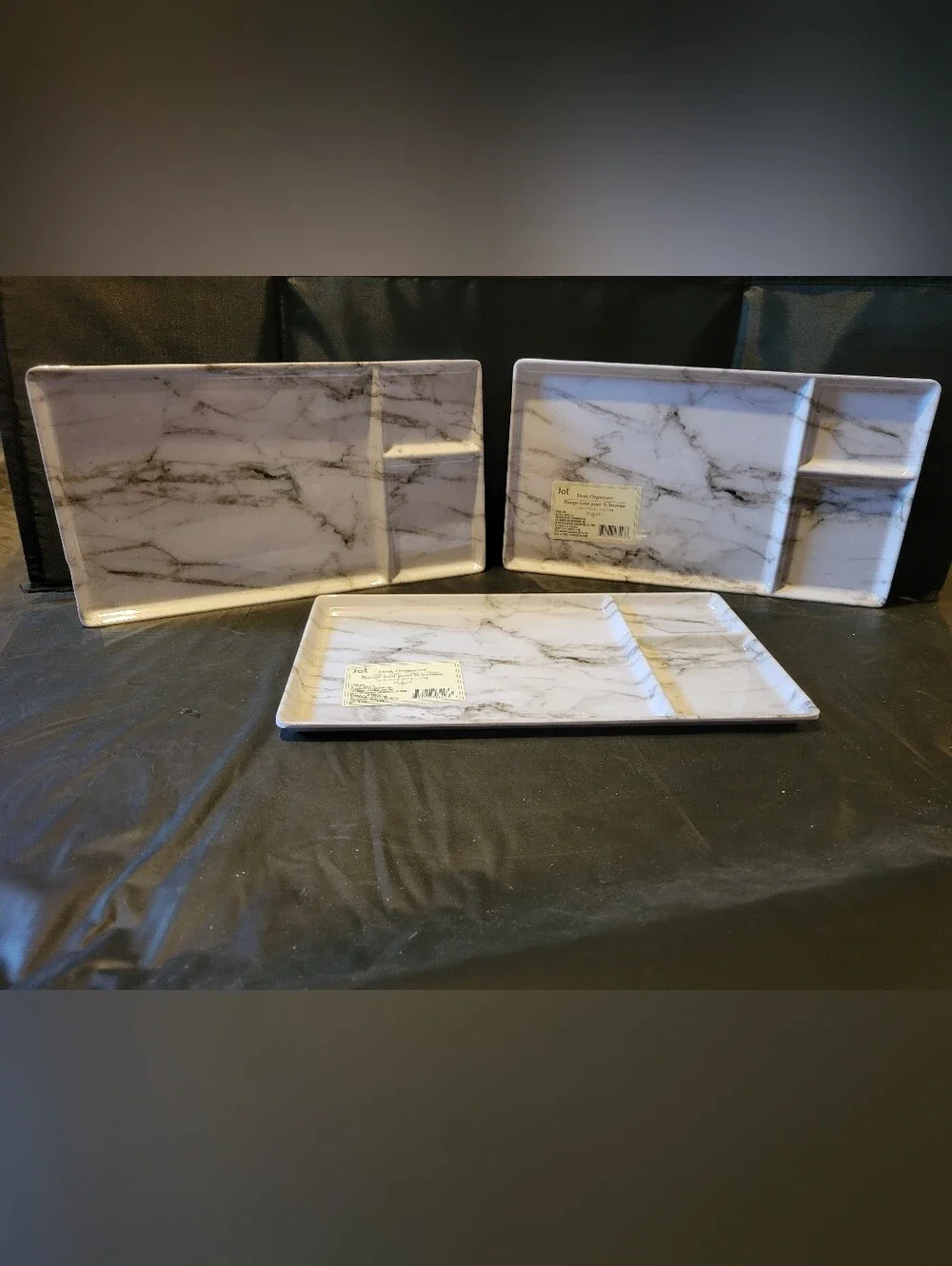 Jot Desk Organizer Trays 3 All Are New, 2 With Label, 1 Without. Marble Design